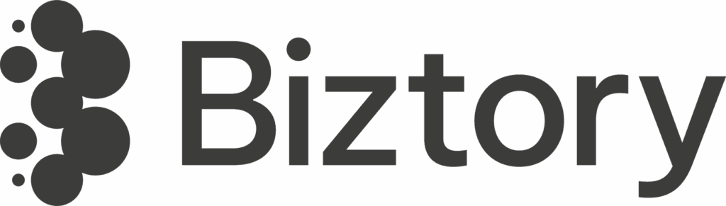 Black logo of Spire Member Biztory