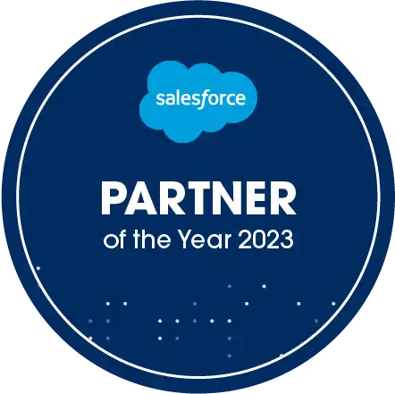 Salesforce Partner of the year 2023 badge