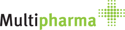 Logo of Multipharma, the largest cooperative pharmacy group in Belgium.